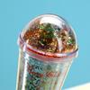 Plastic Christmas Micro Landscape Cup with Sequined Tumbler Drinkware Mug  Coffee Juice
