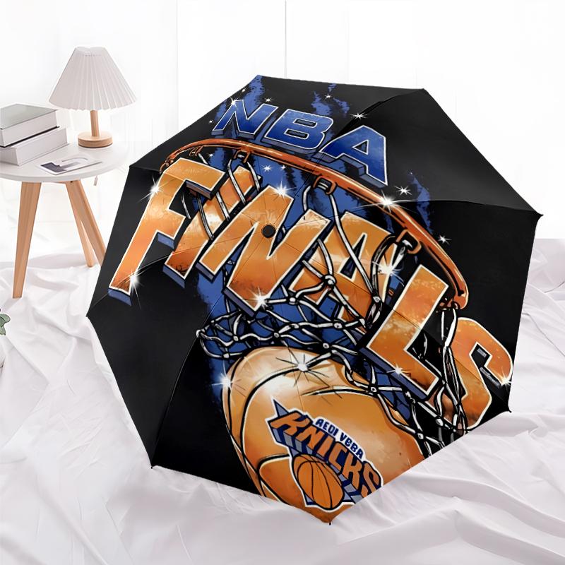 Printed Knicks logo Folding Umbrella,Outdoor,Leisure,And Travel Umbrella,Durable Umbrella Fabric,Birthday And Holiday Gift
