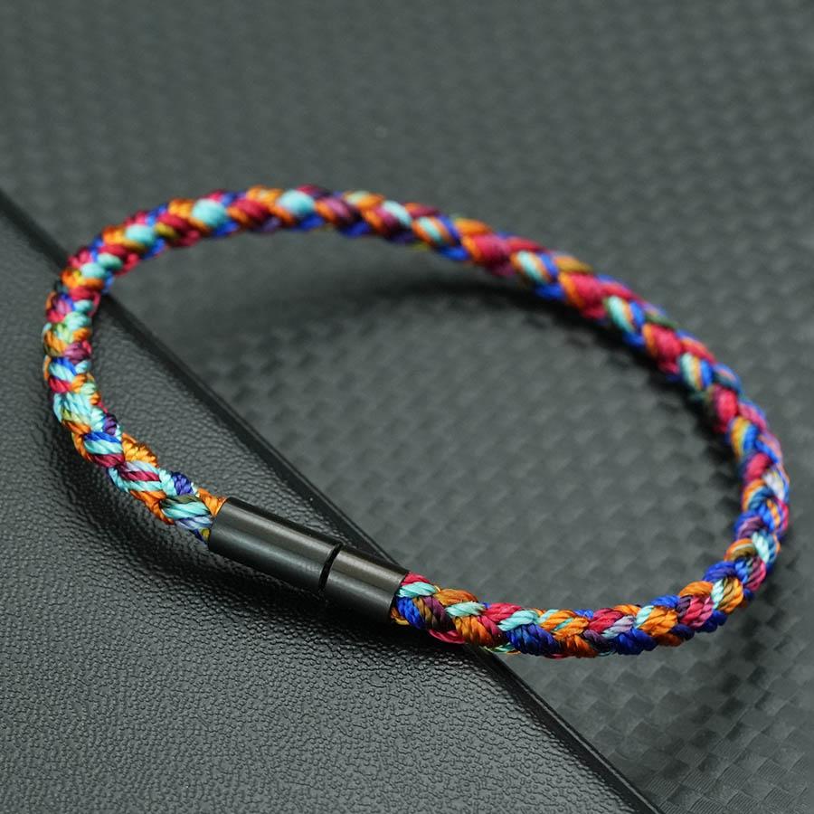 

5 Colors Grade A Ethnic Rope Bracelet Men Women Handmade Valentine Day Braslet Birthday Present Meditation Healing Cord Chain L 22.5cm 8.5Inch