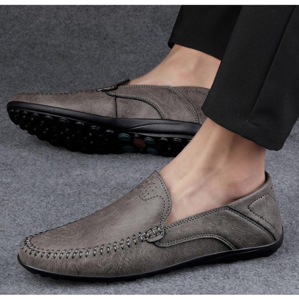 Sommer Herrenschuhe Business Casual Schuhe, Atmungsaktive Lederschuhe Leichte Herren Sojabohnenschuhe, Übergröße Schuhe Mode Weiße Schuhe