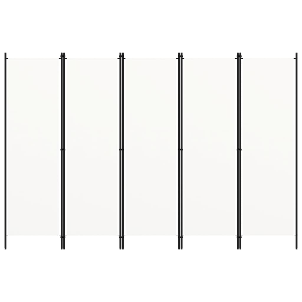 vidaXL 5-tlg. Raumteiler Weiß 250x180 cm