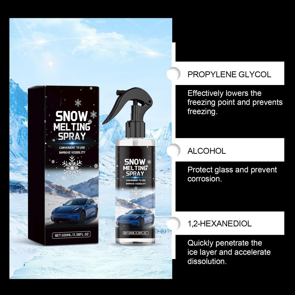 Rear View Mirror Deicing Agent, Rear View Mirror Deicing Spray, Automobile Glass Antifreeze Spray, Rear View Mirror Defroster, 100ml