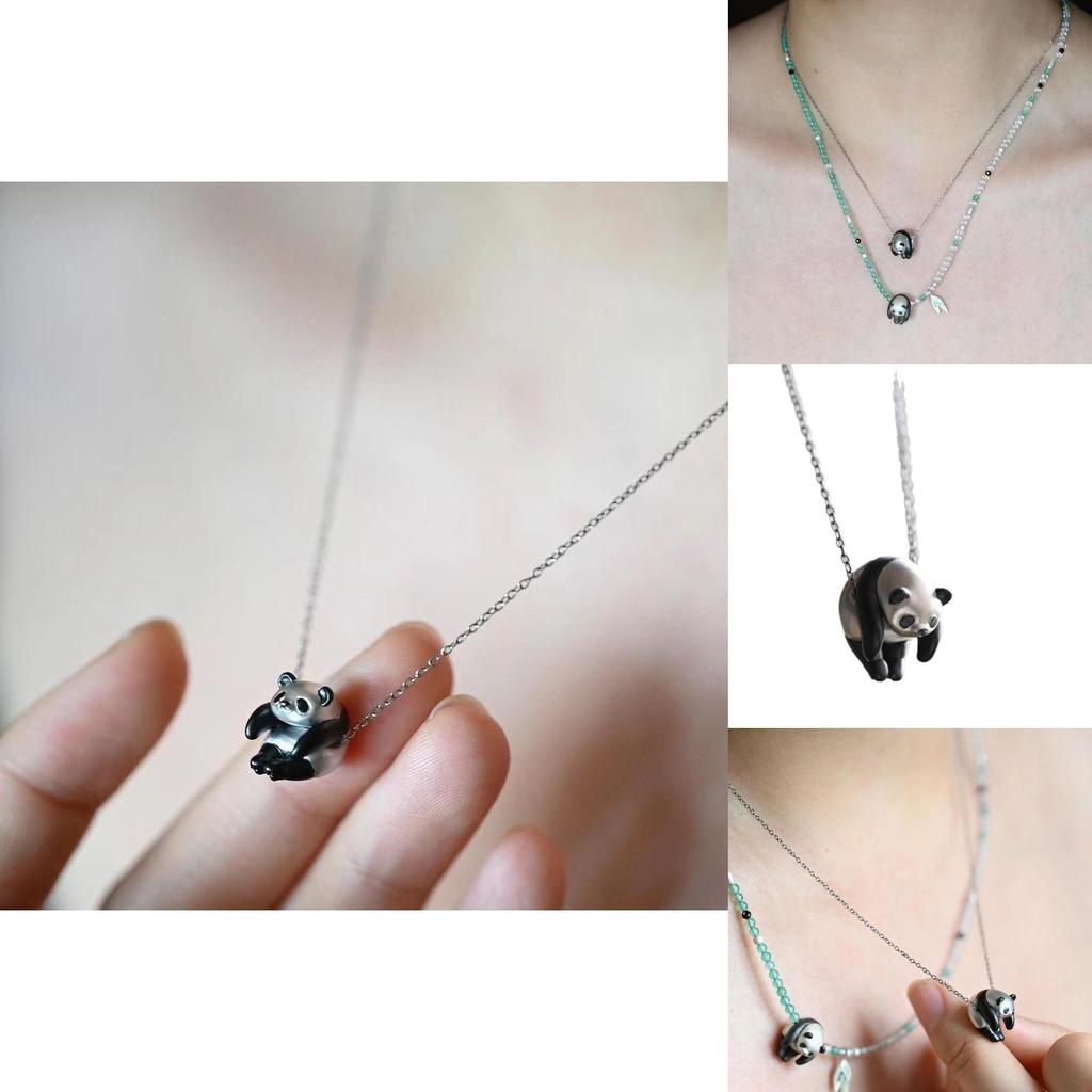 Cute Panda Animal Jewelry Necklace With Copper Material For Chic Style