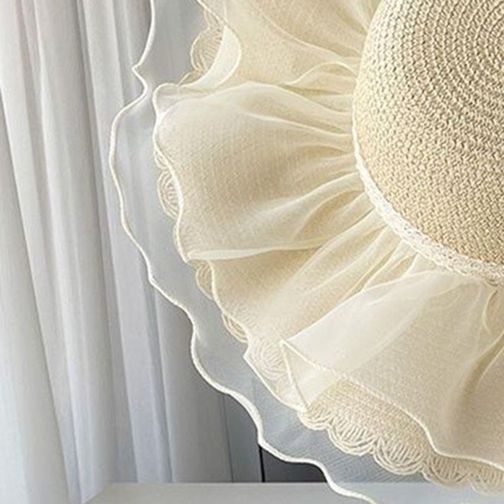 Folding Beach Hat Wide Brim Straw Hat Fashion Sun Hat  Girl