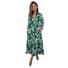 Eaby Ladies Summer Print Nine-quarter Sleeve Shirt Skirt Collar Long Dress