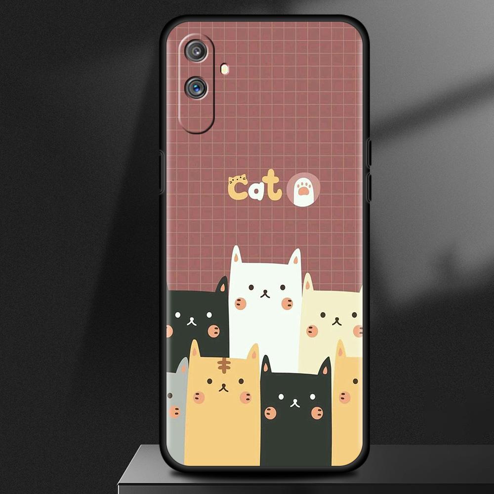 

Силиконовый чехол с мультяшным забавным котом для Realme 8 C21 6 7 Pro C3 C11 XT GT 5 C12 C15 C21Y X50 7i, роскошный мягкий чехол для телефона Fundas Realme GT Master