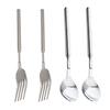 2pcs Telescopic Stainless Steel Cutlery Set Expandable Forks Spoons Accessories for For Grilling Roasting And Serving