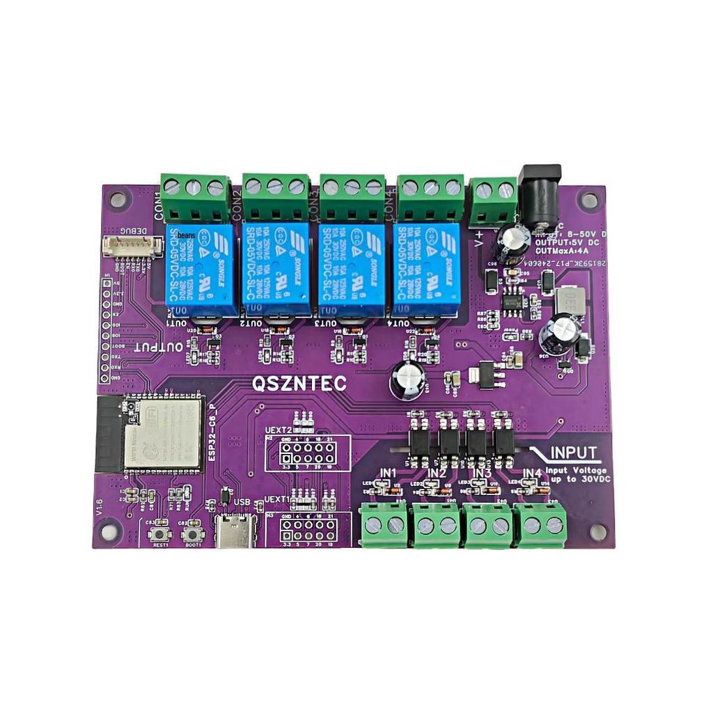 ESP32-C6-EVB Board with Tasmota Support: Wi-Fi 6, Bluetooth 5LE, Zigbee, and Relay.