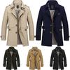 Men's Winter Mid-long Jacket Stylish Casual Overcoat With Lapel Collar And Epaulet Design