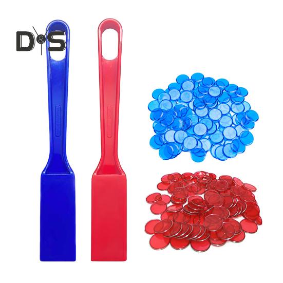 1 Set Magnetic Wands Kit with 200 Bingo Chips Multi-color Metal Ringed Transparent Discs Tokens Math Learning Counting Sorting Game Educational