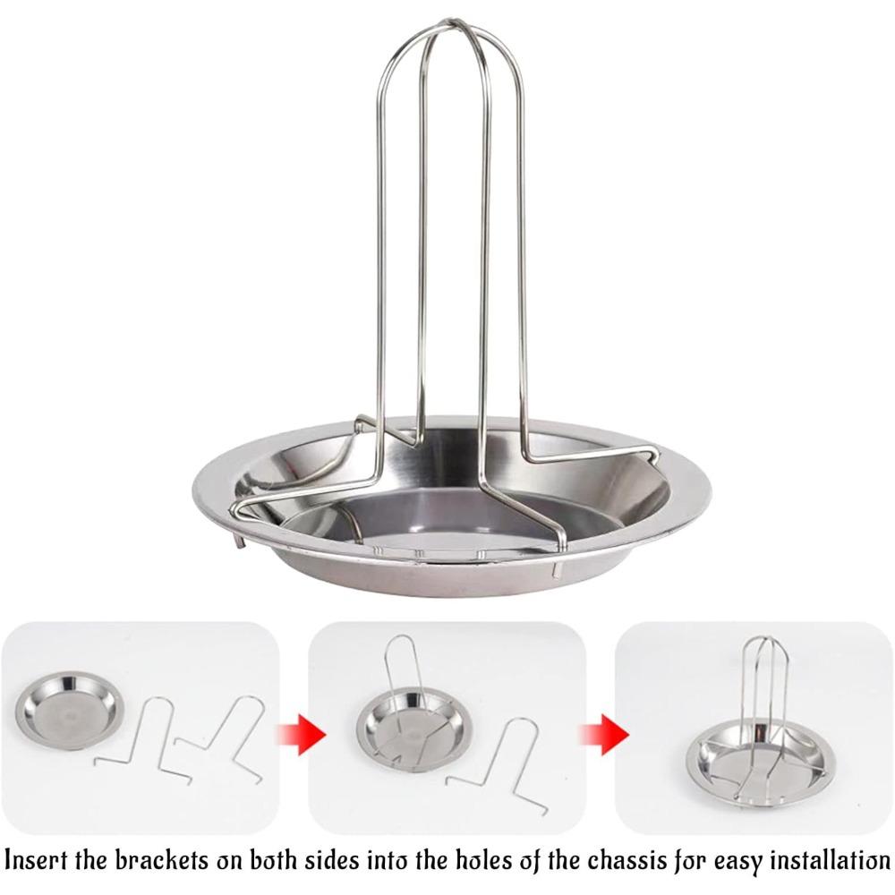 Stainless Steel Vertical Chicken Roaster Stand with Drip Tray Oven Grill Tools for Roasting Chicken Turkey Duck Kitchen Supplies