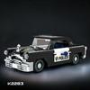 Building block set, 1:32 scale classic highway patrol police car model, handmade collectible with display base, perfect as a gif