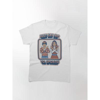 Sag einfach Nein zu Sport-Comics-Kleidung für Herren, lockeres O-Ausschnitt-T-Shirt, Sommer-Mode, lässiges Oversize-Baumwoll-T-Shirt für Paare