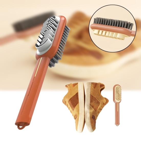 

Щетка для обуви, портативная двухсторонняя щетка для чистки кожаных ботинок с подвесным отверстием, ежедневное использование