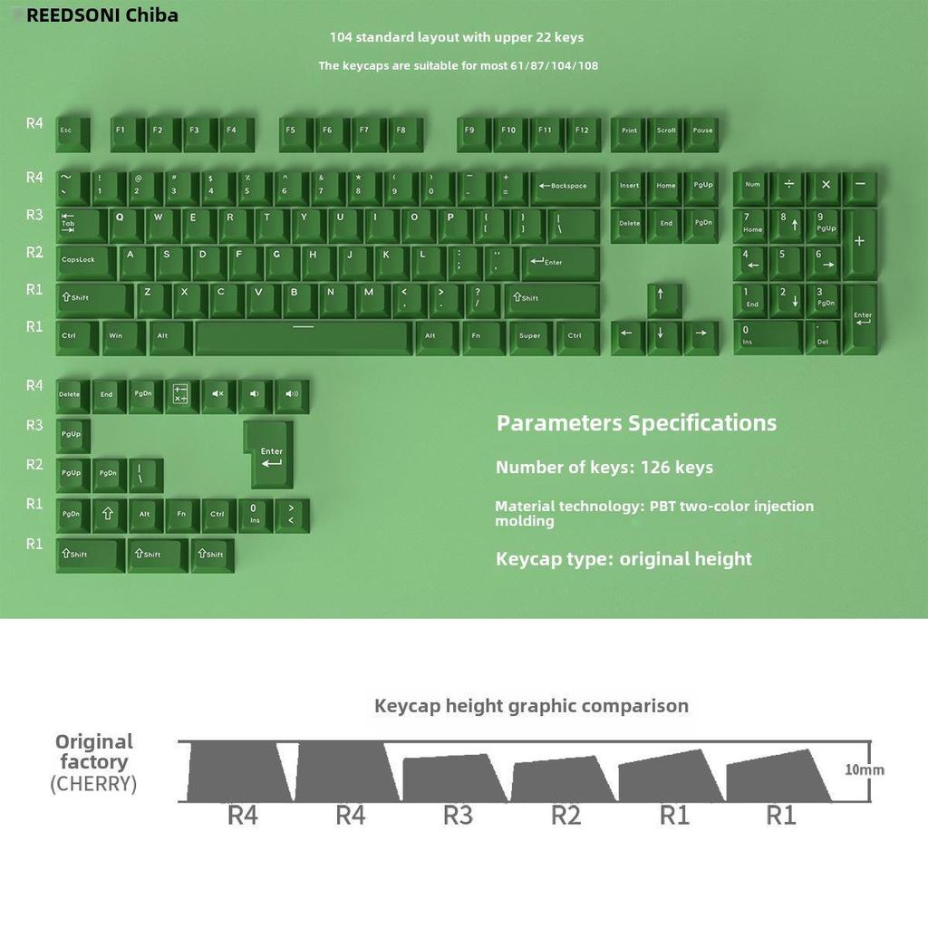 126-klawiszowe dwukolorowe nakładki na klawisze PBT do klawiatur mechanicznych