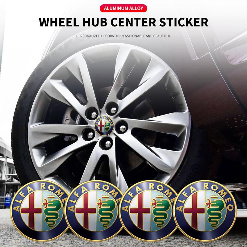 4Pcs 56mm Car Wheel Center Hub Caps Logo Sticker For Alfa Romeo Giulia Stelvio Giulietta 156 159 147 Mito Tonale Brera Disco V