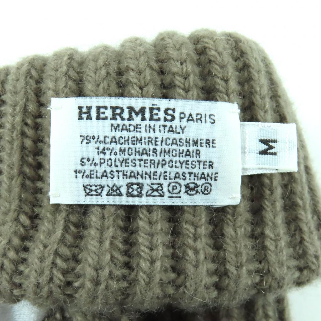 Excellent HERMES Gloves Filipa Brown Cashmere Women M H222033G Used