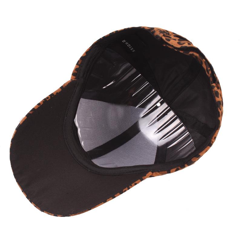 Leopard Print Hat Wome Winter Warm Baseball Cap
