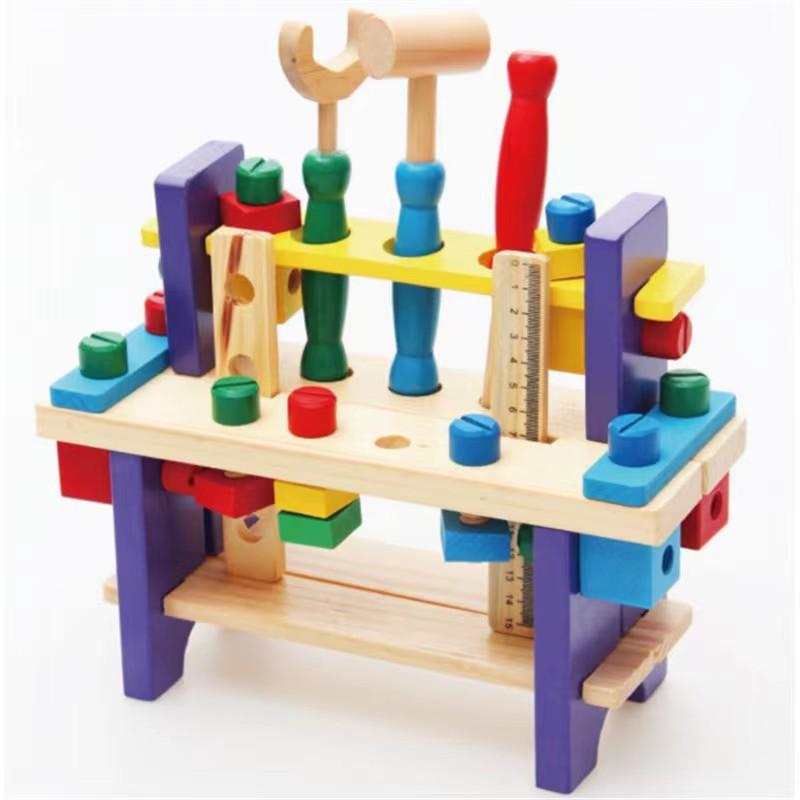 

Wooden children s color disassembly and assembly tool table Interactive Cultivation of playing house Simulation intelligence DIY toys Early education