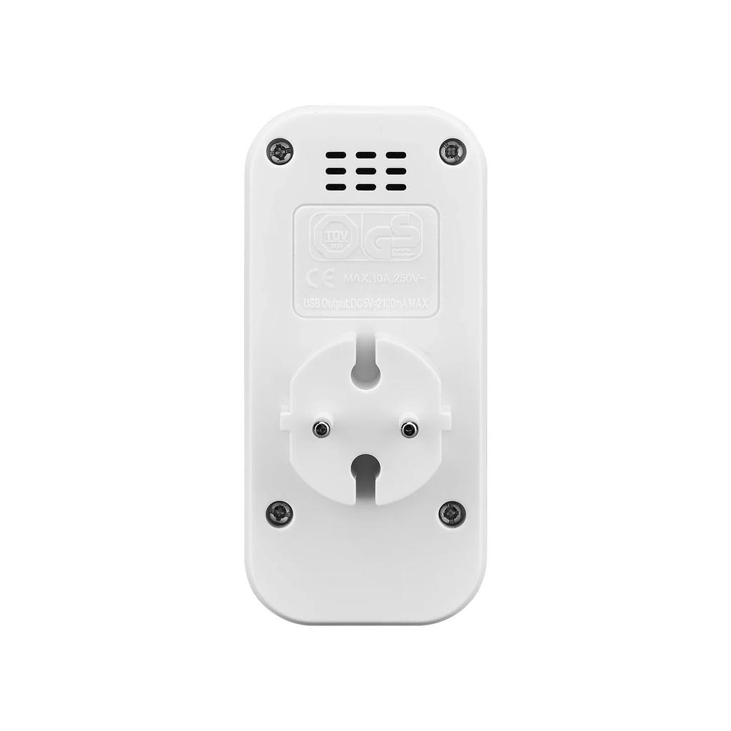 EU Plug Conversion 2 Socket Plug Multifunctional Socket Portable with USB Type-C Port German Spain French Russian Power Adapter