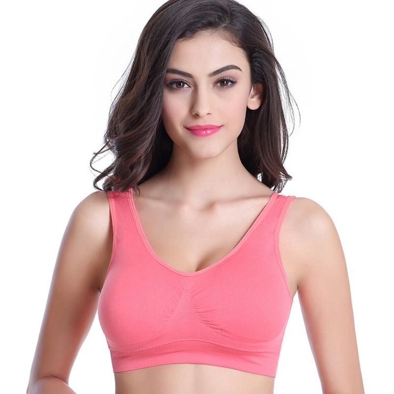 Plus Size Wire Free Vest Style Comfortable Thin Sports Bra For Mature Women