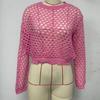 BITCED Sweater with Flared Sleeves Loose Crew Neck Cutout Sweater for Women