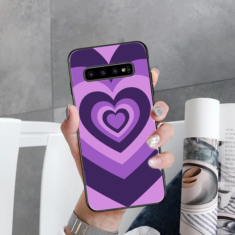 Phone Case for Samsung Galaxy S22 S20 Ultra S20 S22 Plus S21 S10 S9 S8 Plus S10E S20 FE Brown Heart Circle Phone Capa