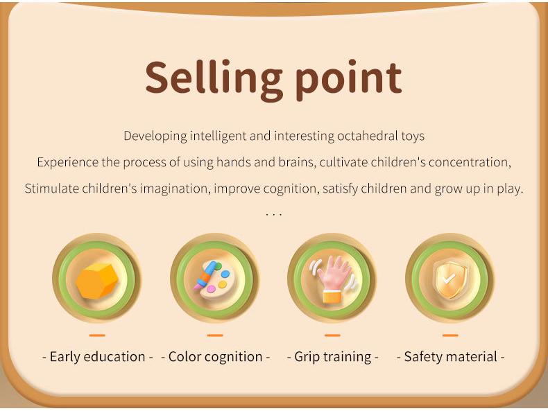 Kids' Multi-Functional Eight-Sided Pat Drum: Educational & Sensory Toy for Early Development