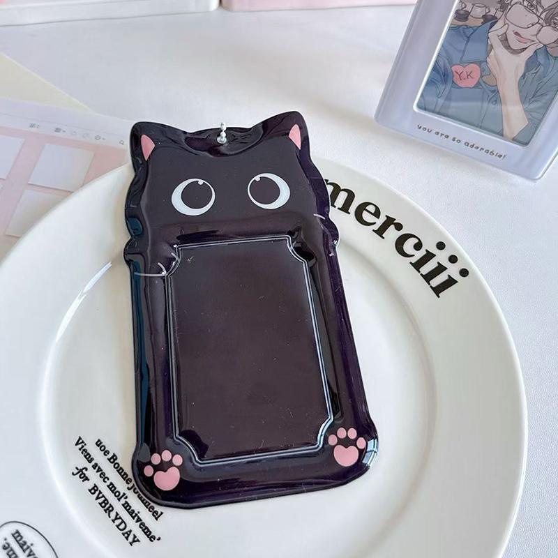 Portafototessere in PVC Coreano con Portachiavi Porta Fototessere Y2K Portachiavi con Ciondolo Kpop Animale Cartone Animato Carino