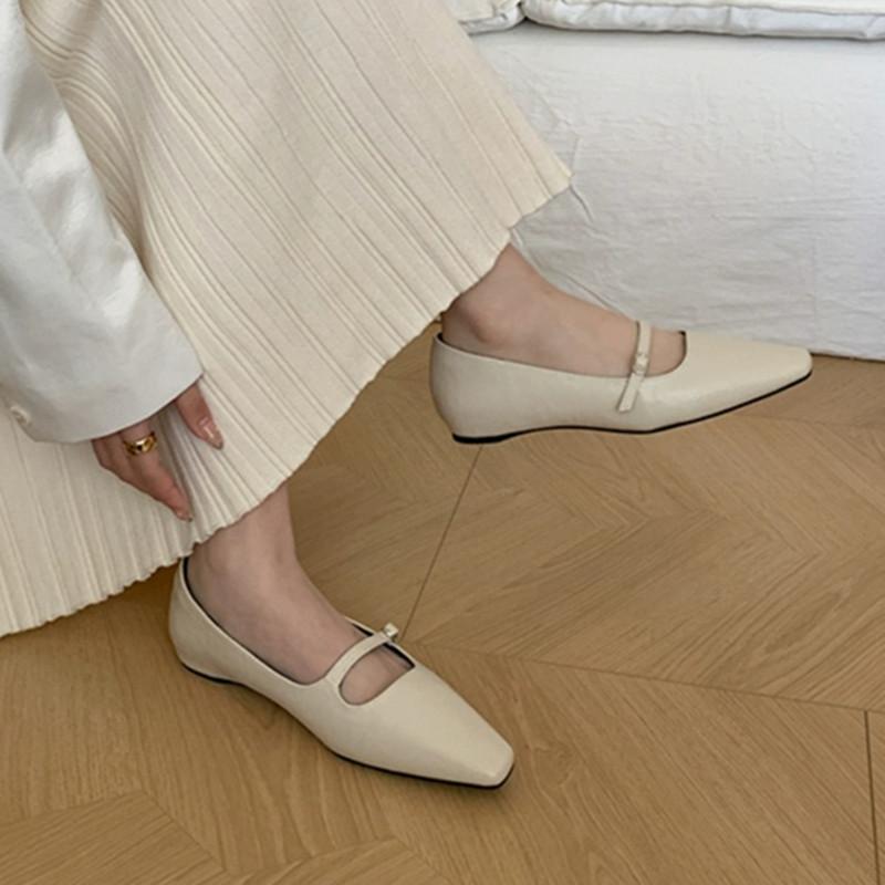 Fashion Bailamos Brand New Women Flat Shoes Fashion Square Toe Shallow Ladies Mary Jane Ballerinas Flat Heel Casual Ballet Shoes