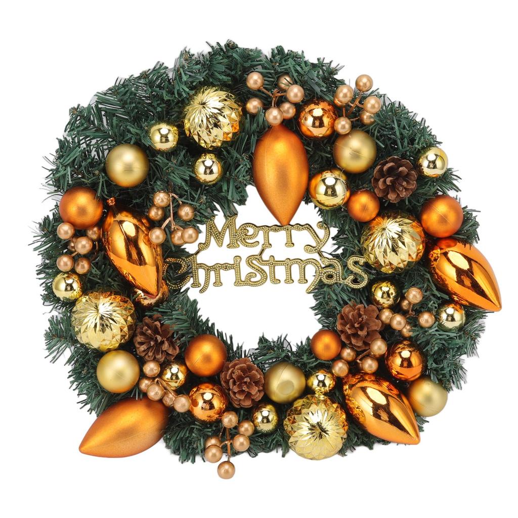 Künstlicher Weihnachtskranz für Haustür Tannenzapfen Goldene Kugeln Beere für Zuhause Einkaufszentrum Schaufenster