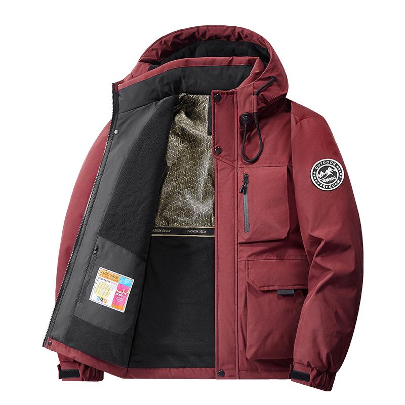 2025 Men's Hooded Cotton Jacket - Autumn Winter Workwear, Casual Outdoor Warm Coat 99668