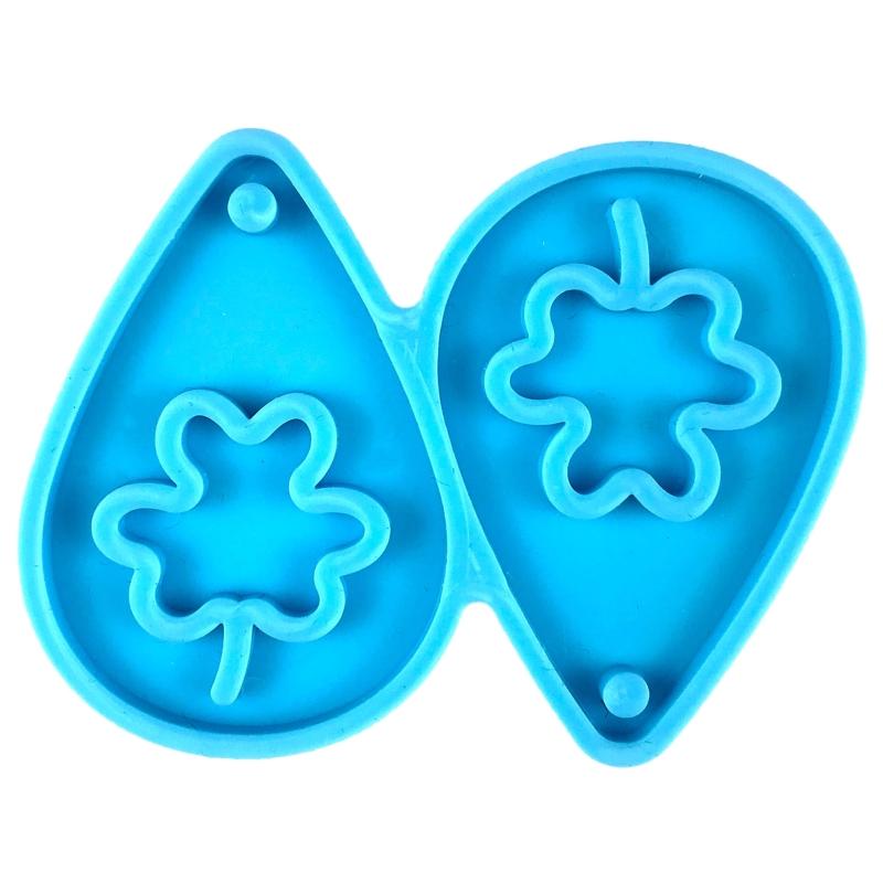 Ohrring Harzform Kleeblatt Ornament Silikonform Epoxidharz Gießen mit Loch für DIY Handwerk Schmuckherstellung Anhänger
