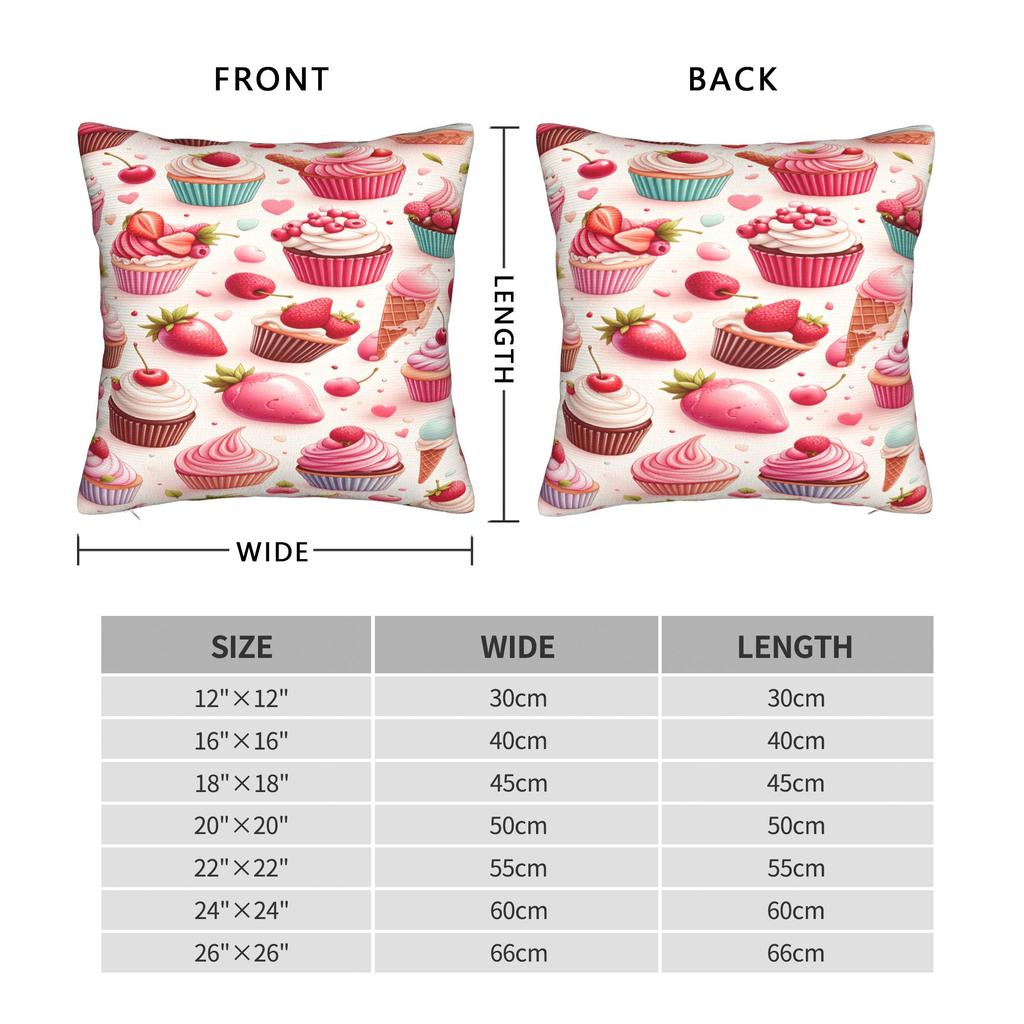 Delightful Cupcake Pillowcases Retro Trendy Pillow Case For Office Car Home Decor Soft Pillow Cover