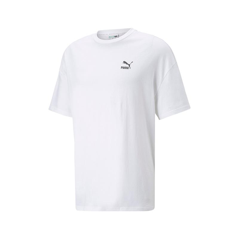 Puma Loose-Fit Breathable Casual Sports Short Sleeve T-Shirt With Dropped Shoulders Men Tops White 673654-02