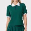 Womens Athletic Short Sleeve Polo Shirt With Zipper Collar Breathable Nylon Spandex Yoga Golf Tennis Top