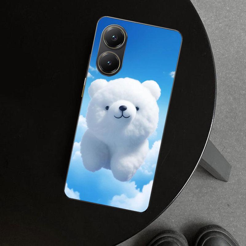 Sunny Clouds Teddy Bear Phone Case Cover for Xiaomi Poco X6 X5 X7 Pro F7 Ultra Redmi 15C 15 13C 13 12C 12 10C 10 10A 9C 9A 9T 9
