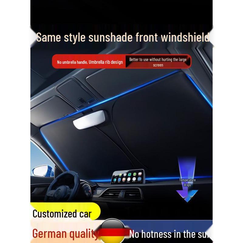 Car Sun Visor Sunshade for Small Windows - Heat Insulation Curtain for Interior Windshield