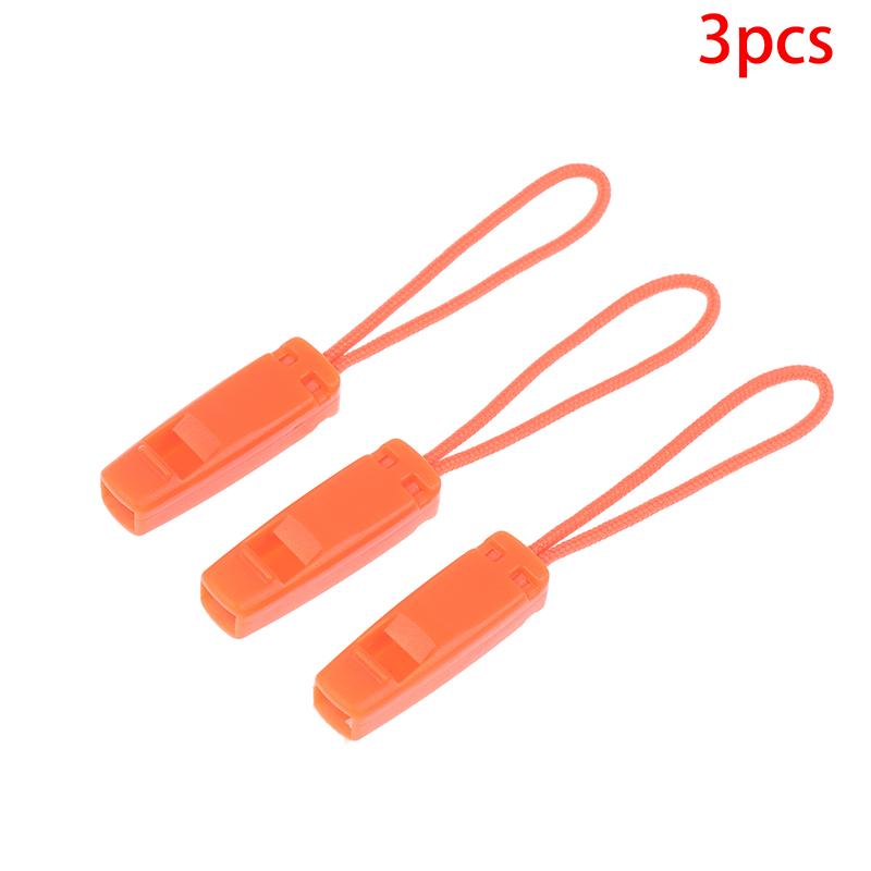 3Pcs Multifunctional Outdoor Survival Whistle Zipper Head Diy Sewing Accessories Wild Field Emergency Signal Cord Pullers