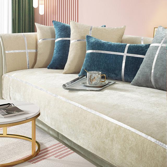 

Подушка для дивана, роскошный синель, универсальный четырехсезонный чехол, Нескользящие чехлы для дивана для гостиной, дивана, чехол для дивана с Phnom 70x70cm 1pcs