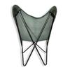 Classic Relaxing Handmade Green Leather Living Room Butterfly Chair - Armchair with Black Powder Coated Folding Iron Frame.