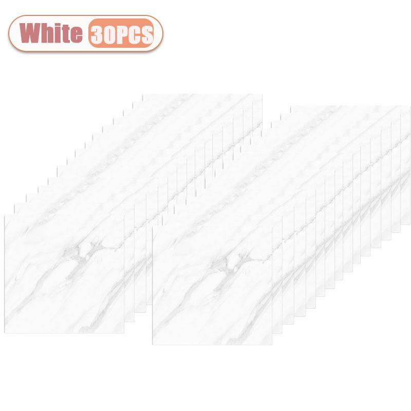 10/30/50PCS Simulated Thick Marble Tile Wall Sticker PVC Waterproof Self-adhesive Living Room Toilet Kitchen Home Floor Stickers
