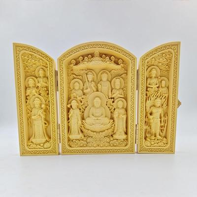 Hölzerne Buddha-Statue [Dreizehn Buddhas] für den täglichen Gebrauch, den 49. Tag, Obon und die Tagundnachtgleichen. Dreizehn-Buddha-Statue (Höhe 10,5 cm x Durchmesser 7 cm x
