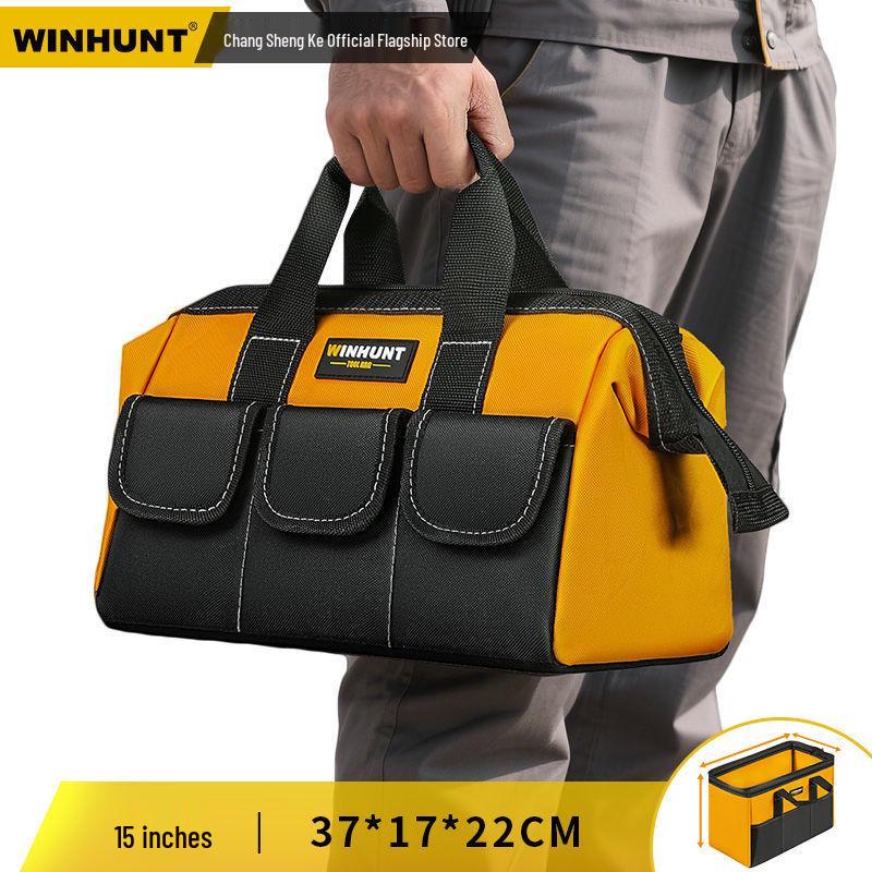 Durable Canvas Handheld Electrician's Tool Bag - Sturdy, Multifunctional for Repair & Woodworking