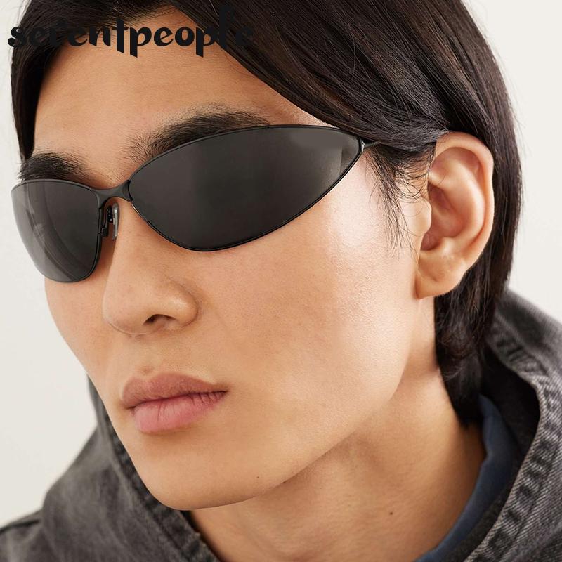 Polarized Cat Eye Y2K Sunglasses Men Women Luxury Brand Designer Fashion Small Oval Metal Frame Sun Glasses Vintage Eyewear