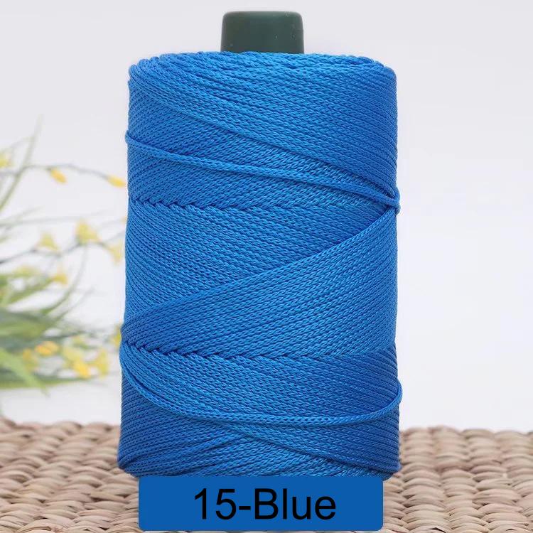 3mm farbiges gedrehtes gewebtes Seil, Hohlfaden-Handwerk Polyester Makramee-Seil, Schwarzes Garn zum Häkeln, Häkelgarn für Stricker