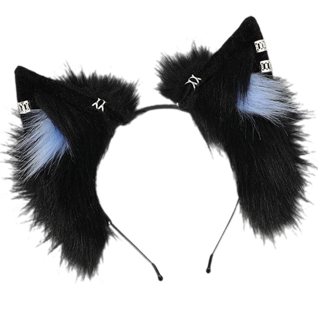 Kreslená plyšová zvířecí uši čelenka kostým pokrývka hlavy nastavitelný roztomilý cosplay doplněk pro ženy a děti
