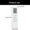 White RG15B Air Conditioner Remote for Compatible Export Models with LCD Setting View, English Controls, and Operation After Battery Installation