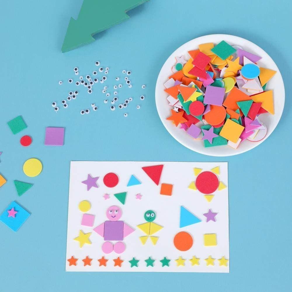 1000pcs Geometric Figure Foam EVA Stickers Self-Adhesive Crafts Arts Making  DIY Crafts Arts Making