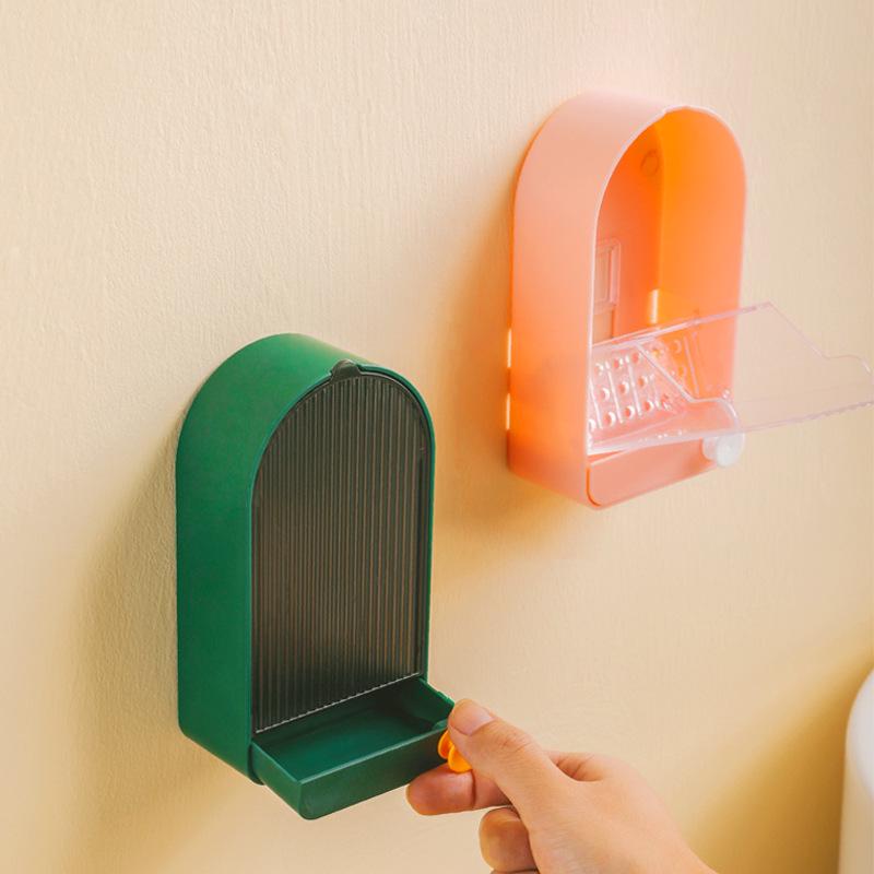 Wall-Mounted Soap Holder with Lid - Punch-Free Bathroom Storage Dish